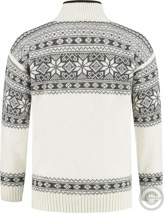 John Brilliant Noorse Pullover In Setesdals-design Van 100% Zuivere Wol, Gebroken Wit (M) 4 John Brilliant Noorse Pullover In Setesdals-design Van 100% Zuivere Wol, Gebroken Wit (M) - Afbeelding 2