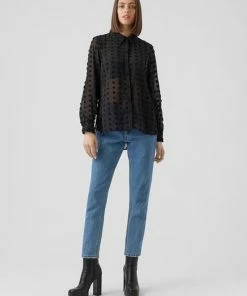 Vero Moda Blouse Vmgunilla L/s Oversize Shirt Vip 10280510 Black Dames Maat - L