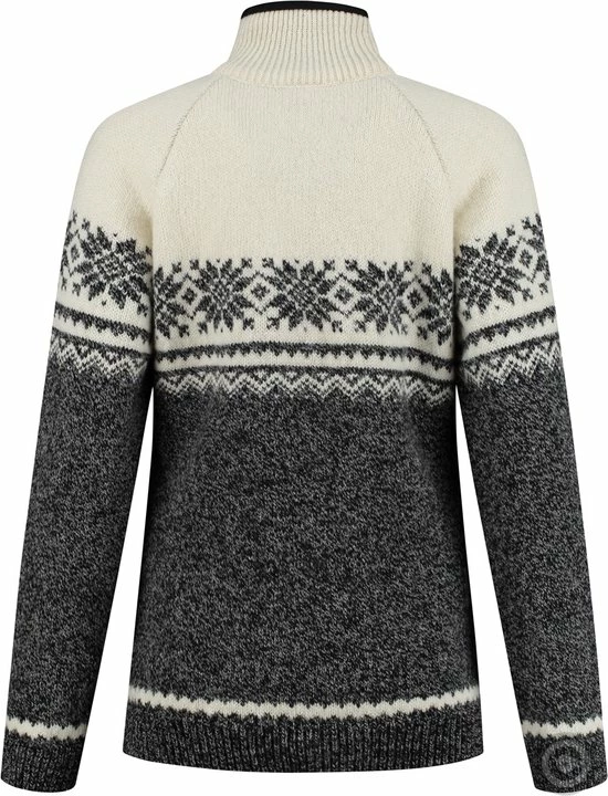 John Brilliant Noorse Dames Trui In Setesdals-design Van 100% Zuivere Wol, Donkergrijs (S) 4 John Brilliant Noorse Dames Trui In Setesdals-design Van 100% Zuivere Wol, Donkergrijs (S) - Afbeelding 2