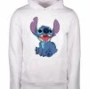 DISNEY STITCH HOODIE/TRUI WIT UNISEX GILDAN LARGE