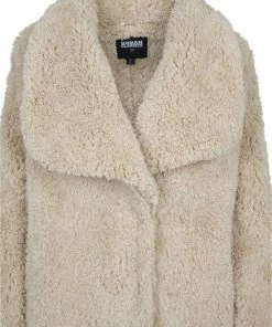 Urban Classics Dames Soft Sherpa Coat Zand -Exporteren dameskleding winkel 550x724 2
