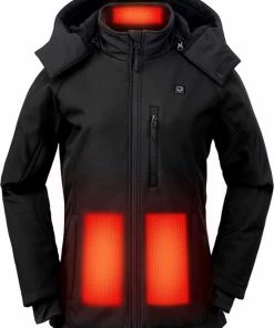 Sailwind Verwarmde Jas / Soft Shell / Dames / Zwart Incl. Powerbank