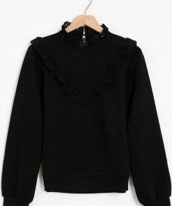 Sissy Boy Sissy-Boy - Zwarte Sweater Met Ruffles