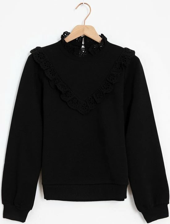 Sissy Boy Sissy-Boy - Zwarte Sweater Met Ruffles 3 Sissy Boy Sissy-Boy - Zwarte Sweater Met Ruffles