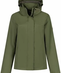 MGO Leisure Wear MGO Jane Jacket - Regenjas Dames - Kort Wind- En Waterdicht Jack - Olijfgroen - Maat M -Exporteren dameskleding winkel 550x725 7