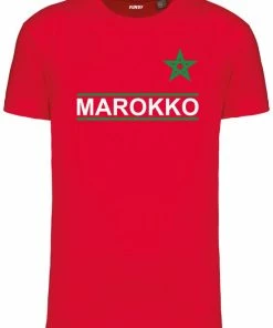Vundy T-shirt Marokko | Rood Marokko Shirt | WK 2022 Voetbal | Marokko Supporter | Rood | Maat XL