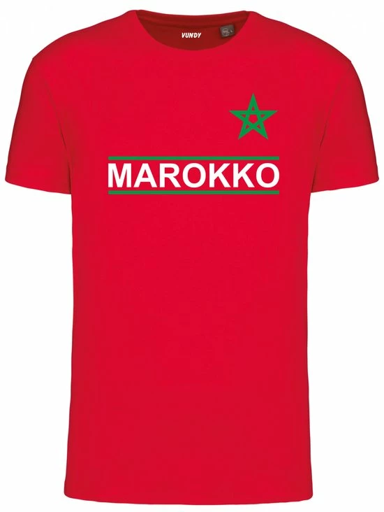 Vundy T-shirt Marokko | Rood Marokko Shirt | WK 2022 Voetbal | Marokko Supporter | Rood | Maat XL 3 Vundy T-shirt Marokko | Rood Marokko Shirt | WK 2022 Voetbal | Marokko Supporter | Rood | Maat XL