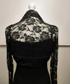 Merkloos Dames Kanten Banned Bolero Top Lynn Met Lange Mouwen Zwart Maat S -Exporteren dameskleding winkel 550x732 20