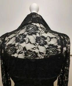 Merkloos Dames Kanten Banned Bolero Top Lynn Met Lange Mouwen Zwart Maat S -Exporteren dameskleding winkel 550x732 22