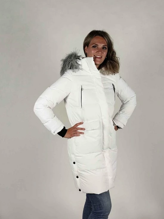 BJØRNSON FRIDA Winterparka Dames - Winddicht - Waterafstotend - Gewatteerd Gevoerd - Capuchon - Warm - Outdoor Damesjas - Rits Zakken - Winterjas - Maat 38 - Wit 7 BJØRNSON FRIDA Winterparka Dames - Winddicht - Waterafstotend - Gewatteerd Gevoerd - Capuchon - Warm - Outdoor Damesjas - Rits Zakken - Winterjas - Maat 38 - Wit - Afbeelding 5