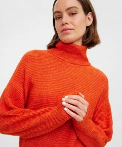 Vero Moda Trui Vmbrenda Ls Roll-neck Blouse Ga 10271448 Paprika Dames Maat - L -Exporteren dameskleding winkel 550x733 104