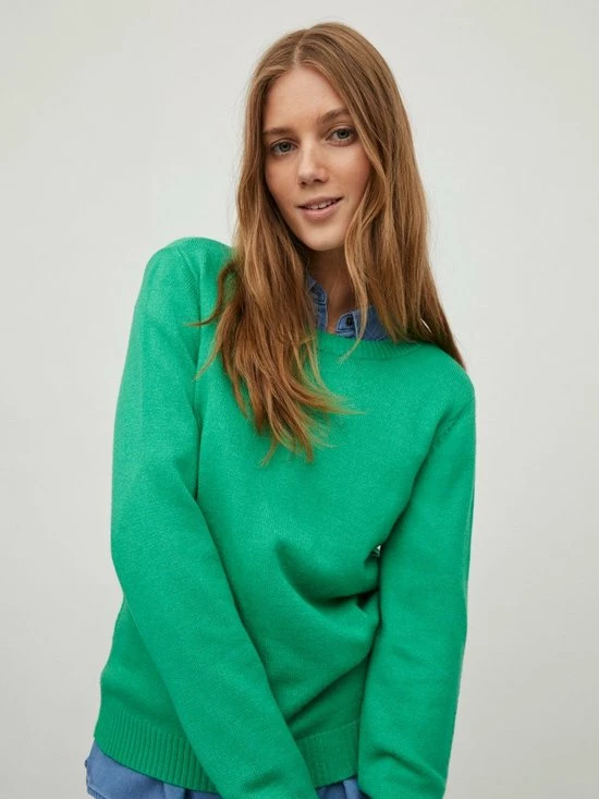 Vila Trui Viril O-neck L/s Knit Top - Noos 14054177 Kelly Green/dark Melan Dames Maat - S 10 Vila Trui Viril O-neck L/s Knit Top - Noos 14054177 Kelly Green/dark Melan Dames Maat - S - Afbeelding 8