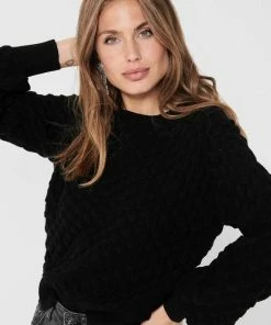ONLYONLGILJA L/S PULLOVER KNTBlackS -Exporteren dameskleding winkel 550x733 334