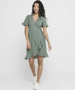 ONLY ONLOLIVIA S/S WRAP DRESS WVN NOOS Dames Jurk - Maat 40 -Exporteren dameskleding winkel 550x733 335