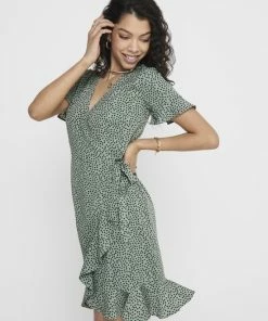 ONLY ONLOLIVIA S/S WRAP DRESS WVN NOOS Dames Jurk - Maat 40 -Exporteren dameskleding winkel 550x733 336