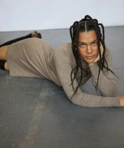 OBJECT COLLECTORS ITEM OBJTHESS L/S KNIT DRESS NOOS Dames Jurk - Maat XL -Exporteren dameskleding winkel 550x733 359