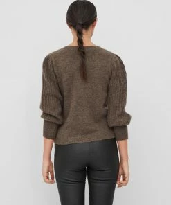 Vila Dames Trui - Bruin- Maat S -Exporteren dameskleding winkel 550x733 381