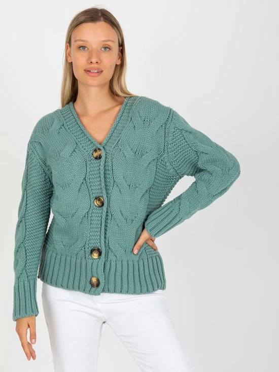 Merkloos Mint Dames Grof Gebreide Vest One Size 3 Merkloos Mint Dames Grof Gebreide Vest One Size