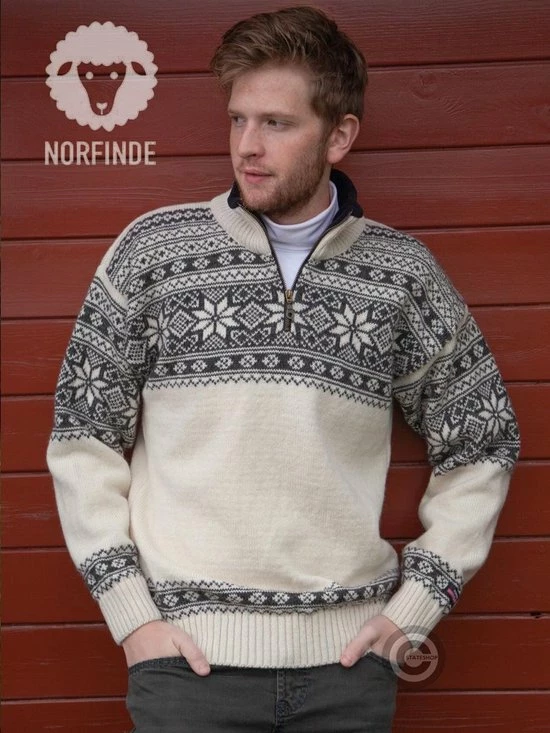 John Brilliant Noorse Pullover In Setesdals-design Van 100% Zuivere Wol, Gebroken Wit (M) 6 John Brilliant Noorse Pullover In Setesdals-design Van 100% Zuivere Wol, Gebroken Wit (M) - Afbeelding 4