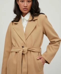 VILA VIPOKO LONG BELT COAT Sesame NOOS Dames Jas - Maat 34 -Exporteren dameskleding winkel 550x733 471