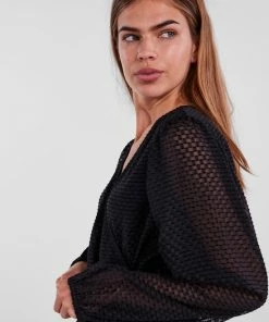 PIECES PCAGANA LS WRAP TOP Dames Top - Maat L -Exporteren dameskleding winkel 550x733 474