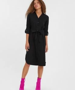 VERO MODA VMBELL LS CALF SHIRT DRESS WVN NOOS Dames Jurk - Maat M -Exporteren dameskleding winkel 550x733 498