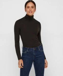 VERO MODA VMAVA LULU LS ROLLNECK BLOUSE GA NOOS Dames T-shirt - Maat XL -Exporteren dameskleding winkel 550x733 534