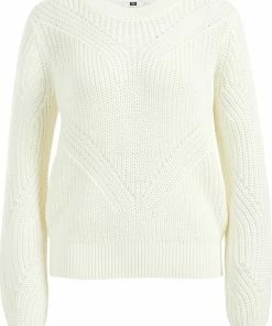 WE Fashion Dames Gebreide Trui Met Opengewerkt Dessin