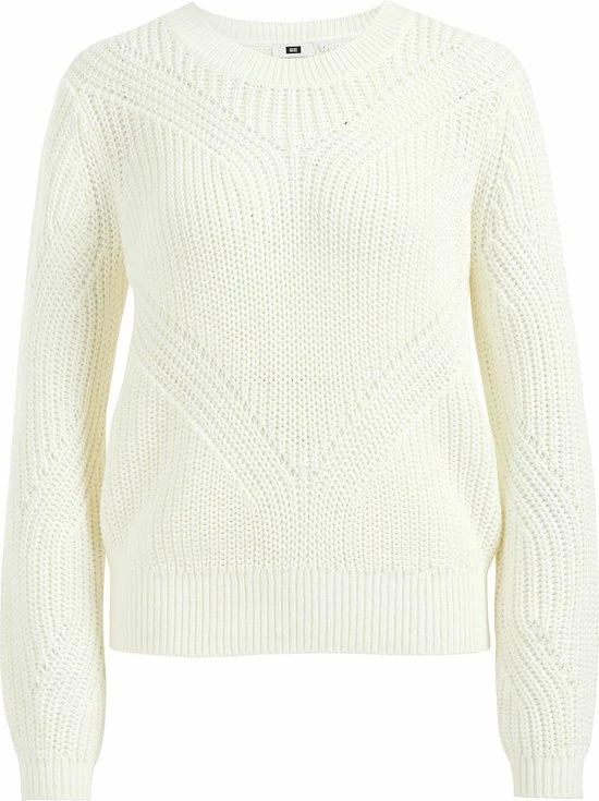 WE Fashion Dames Gebreide Trui Met Opengewerkt Dessin 3 WE Fashion Dames Gebreide Trui Met Opengewerkt Dessin
