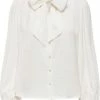 Jacqueline De Yong Blouse Jdymarni L/s Bow Top Wvn 15241980 Cloud Dancer Dames Maat - W42