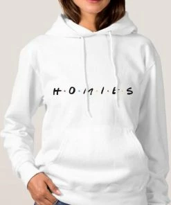 Merkloos Hoodie Homies - Wit - Sweater Capuchon - Heren & Dameshoodie - Unisex L -Exporteren dameskleding winkel 550x747 8