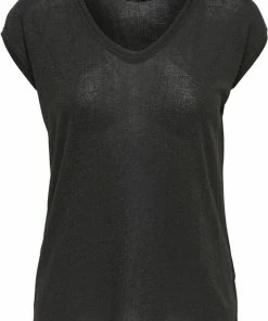 ONLY ONLSILVERY S/S V NECK LUREX TOP JRS NOOS Dames T-shirt - Maat M -Exporteren dameskleding winkel 550x750