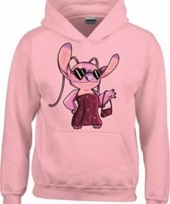 Gildan DISNEY STITCH ANGEL HOODIE/TRUI ROSE EXTRA SMALL
