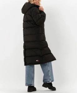 Tommy Jeans - Dames Jas Winter Alaska Long Puffer Jacket - Zwart - Maat M -Exporteren dameskleding winkel 550x764