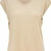 ONLY ONLSILVERY S/S V NECK LUREX TOP JRS NOOS Dames T-shirt - Maat M