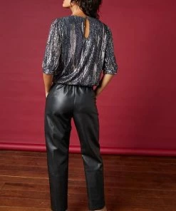 Zilveren Paillettentop Hailey - Grace & Mila - Maat L -Exporteren dameskleding winkel 550x767 11