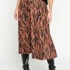 LOLALIZA Maxirok Met Zebraprint - Camel - Maat S