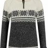 John Brilliant Noorse Dames Trui In Setesdals-design Van 100% Zuivere Wol, Donkergrijs (S)