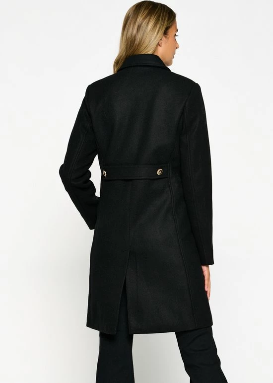 LOLALIZA Lange Jas Met Knopen - Zwart - Maat 38 9 LOLALIZA Lange Jas Met Knopen - Zwart - Maat 38 - Afbeelding 7