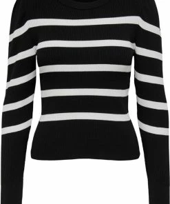 Only Trui Onlsally L/s Puff Pullover Knt Noos 15251029 Black/w. Cloud D Dames Maat - M