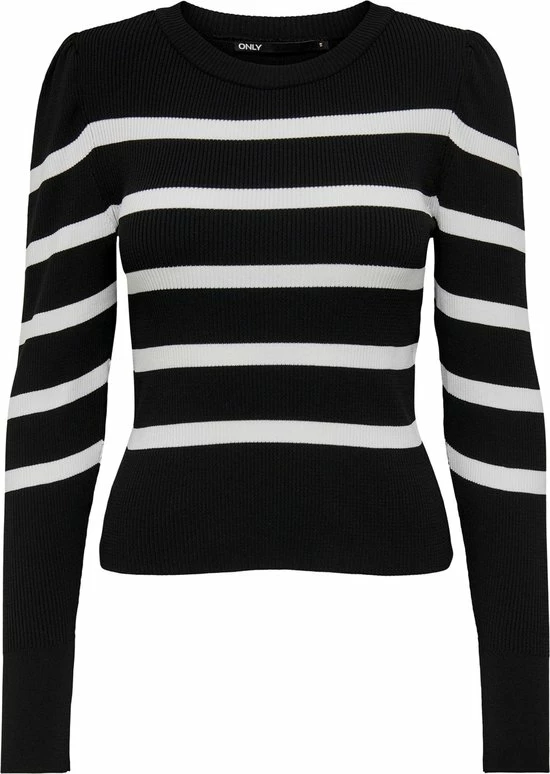 Only Trui Onlsally L/s Puff Pullover Knt Noos 15251029 Black/w. Cloud D Dames Maat - M 3 Only Trui Onlsally L/s Puff Pullover Knt Noos 15251029 Black/w. Cloud D Dames Maat - M