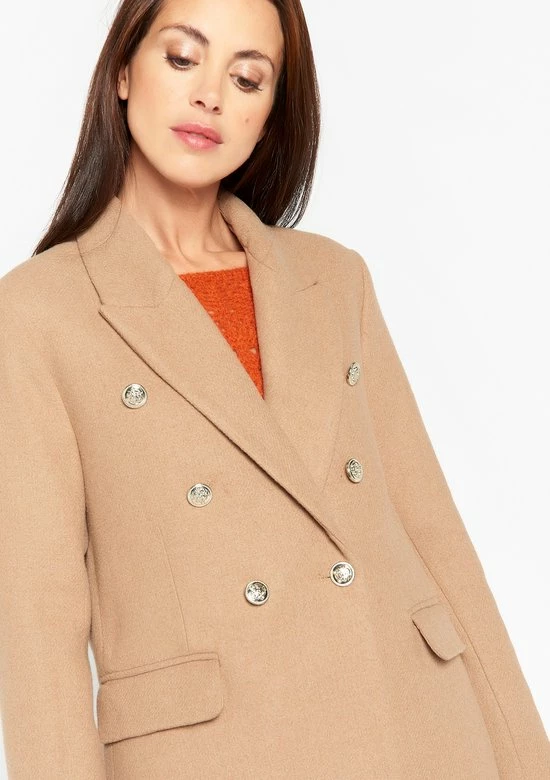 LOLALIZA Lange Jas - Camel - Maat 42 5 LOLALIZA Lange Jas - Camel - Maat 42 - Afbeelding 3