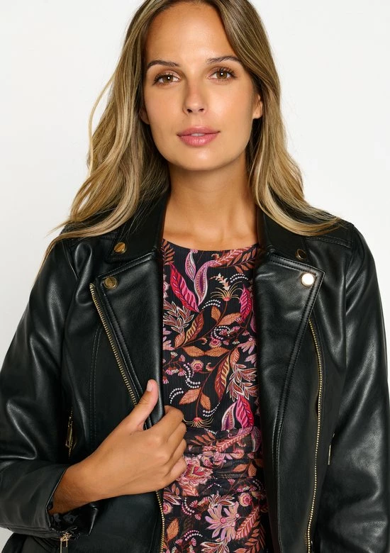 LOLALIZA Veste Biker Met Lederlook - Zwart - Maat 42 6 LOLALIZA Veste Biker Met Lederlook - Zwart - Maat 42 - Afbeelding 4