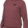 Nike W NSW ESSNTL FLC PO HOODIE Dames Trui - Rood - Maat S