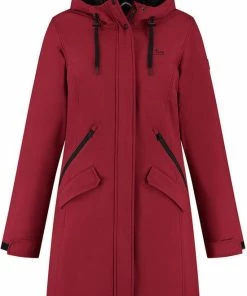 Kjelvik Dames Softshell Parka - Winterparka Softshell - Chanela - Rood - Maat 48