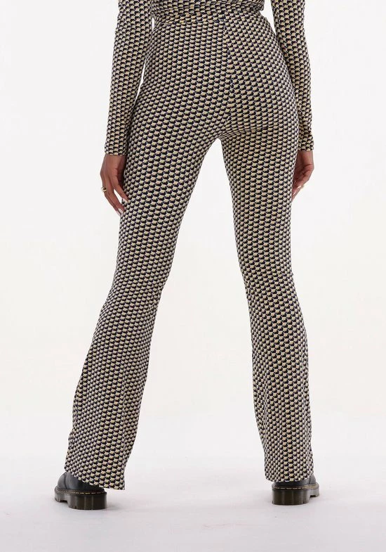 Colourful Rebel Retro Geo Broek Geel Dames - Wijduitlopende Fit - Polyester - L 7 Colourful Rebel Retro Geo Broek Geel Dames - Wijduitlopende Fit - Polyester - L - Afbeelding 5