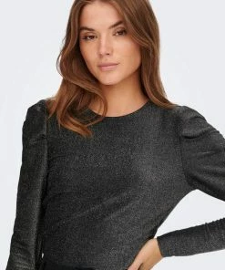 ONLY ONLRICH L/S GLITTER PUFF TOP JRS Dames Top - Maat XL -Exporteren dameskleding winkel 550x789 10