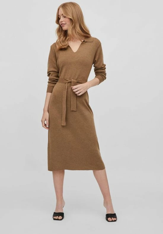 VILA VIMARLA COLLAR L/S KNIT DRESS Dames Jurk - Maat M 6 VILA VIMARLA COLLAR L/S KNIT DRESS Dames Jurk - Maat M - Afbeelding 4