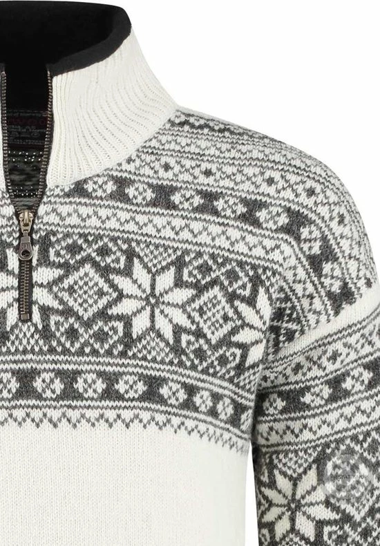 John Brilliant Noorse Pullover In Setesdals-design Van 100% Zuivere Wol, Gebroken Wit (M) 5 John Brilliant Noorse Pullover In Setesdals-design Van 100% Zuivere Wol, Gebroken Wit (M) - Afbeelding 3