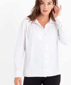 Witte Blouse Van Je M'appelle - Dames - Travelstof - Maat S - 6 Maten Beschikbaar -Exporteren dameskleding winkel 550x791 4